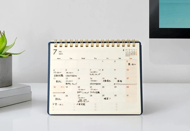 Midori Plus Stand Diary B6 Kalendarz miesięczny 2027 B6 Beżowy noteka (3).jpg