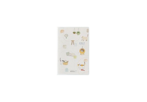 Midori Pocket Diary B7 Mini Kalendarz Miesięczny 2027 Kot noteka.jpg