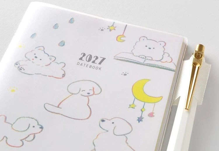 Midori Pocket Diary B6 slim Kalendarz Miesięczny 2027 Pies noteka (3).jpg