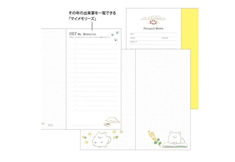 Midori Pocket Diary B6 slim Kalendarz Miesięczny 2027 Pies noteka (6).jpg