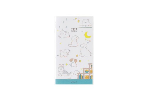 Midori Pocket Diary B6 slim Kalendarz Miesięczny 2027 Pies noteka.jpg