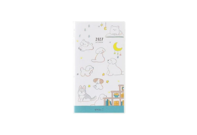 Midori Pocket Diary B6 slim Kalendarz Miesięczny 2027 Pies noteka.jpg