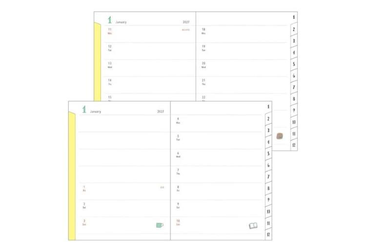Midori Pocket Diary a5 Kalendarz Miesięczny 2027 Pies noteka (5).jpg