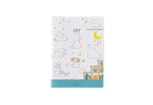 Midori Pocket Diary a5 Kalendarz Miesięczny 2027 Pies noteka.jpg