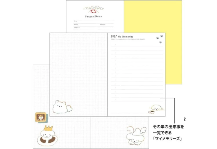Midori Pocket Diary b6 Kalendarz Miesięczny 2027 Pies noteka (7).jpg