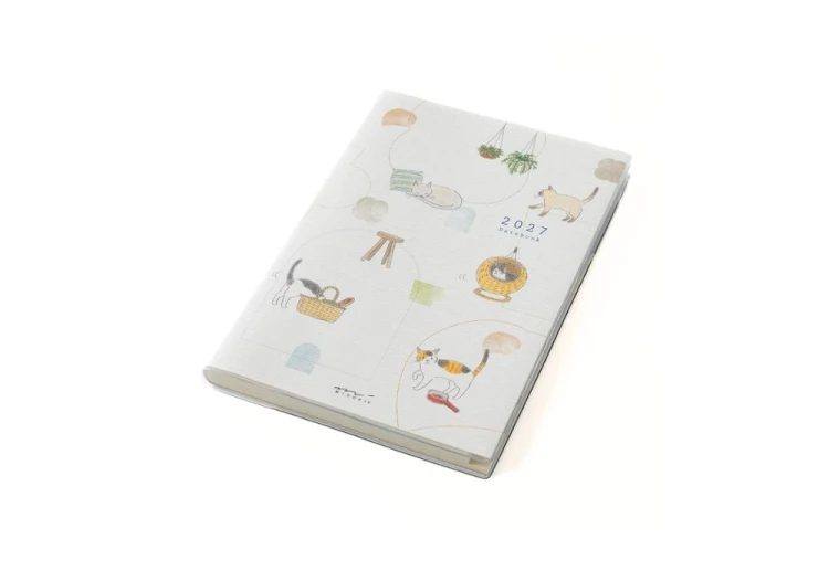 Midori Pocket Diary b6 Kalendarz Miesięczny 2027 Kot noteka (2).jpg