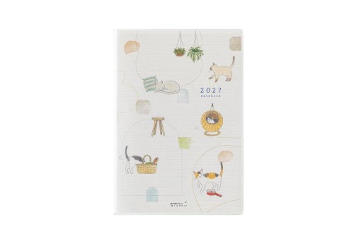 Midori Pocket Diary b6 Kalendarz Miesięczny 2027 Kot noteka.jpg