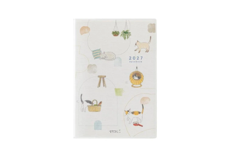 Midori Pocket Diary b6 Kalendarz Miesięczny 2027 Kot noteka.jpg