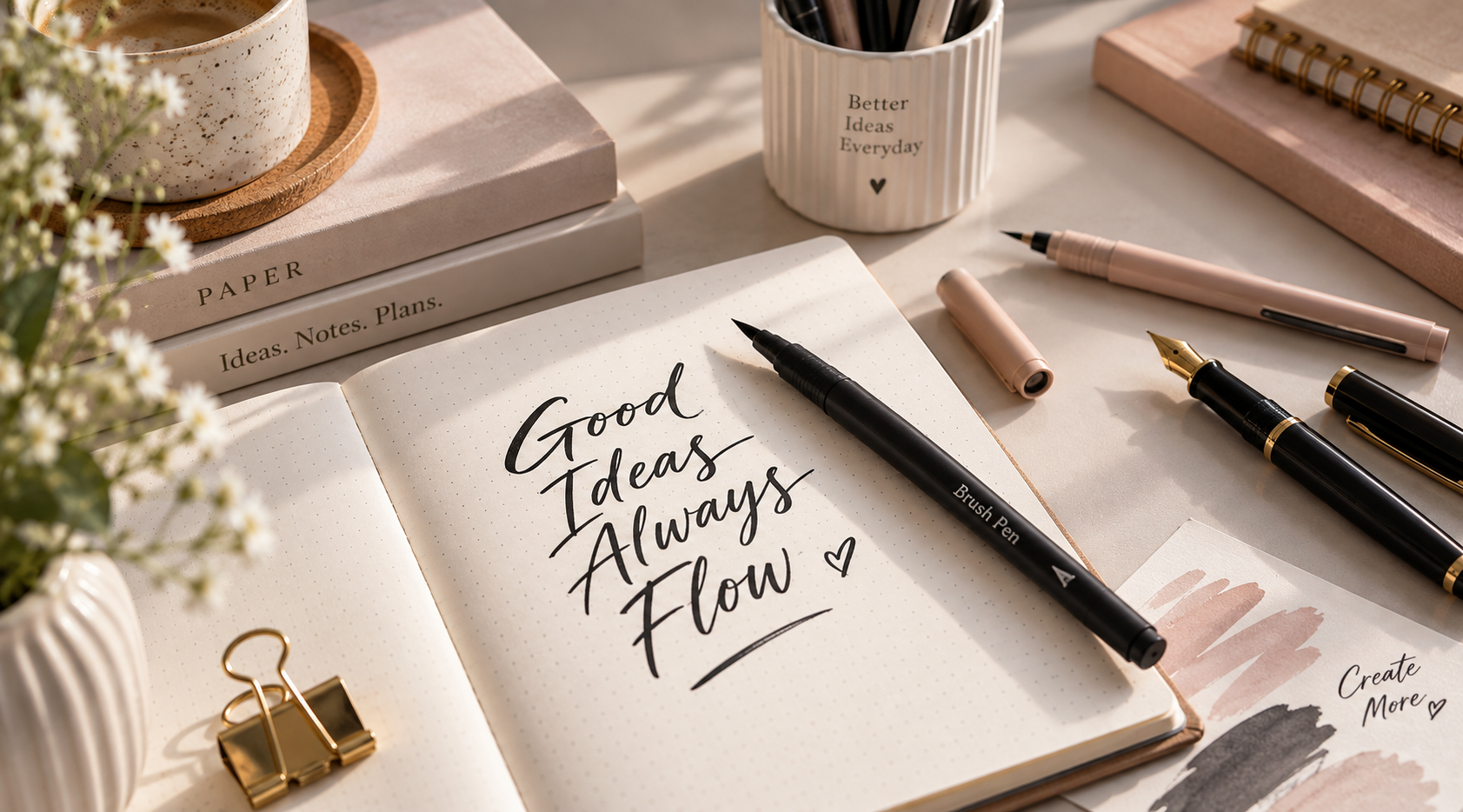 Brush pen – jak wybrać i czym różni się od pisaka i pióra ze stalówką