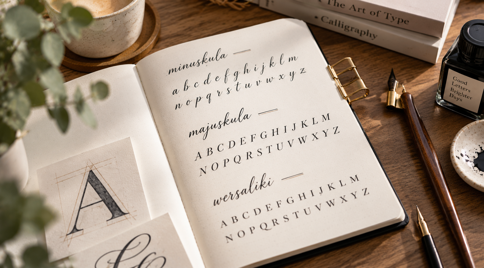 Minuskuła, majuskuła, wersaliki: słowniczek pojęć z kaligrafii i typografii
